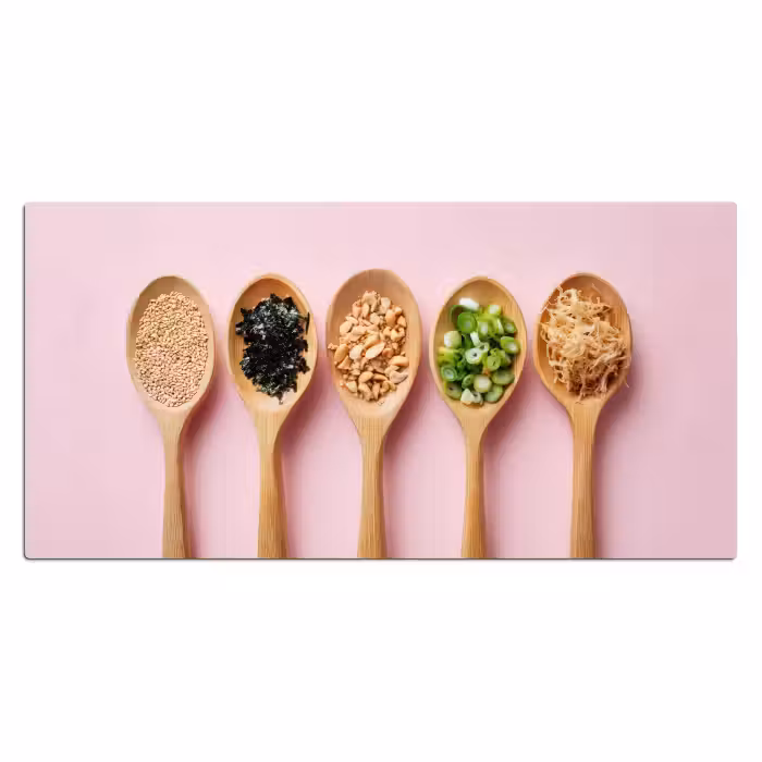 Bureau onderlegger - Ingrediënten - Lepels - Hout - Roze