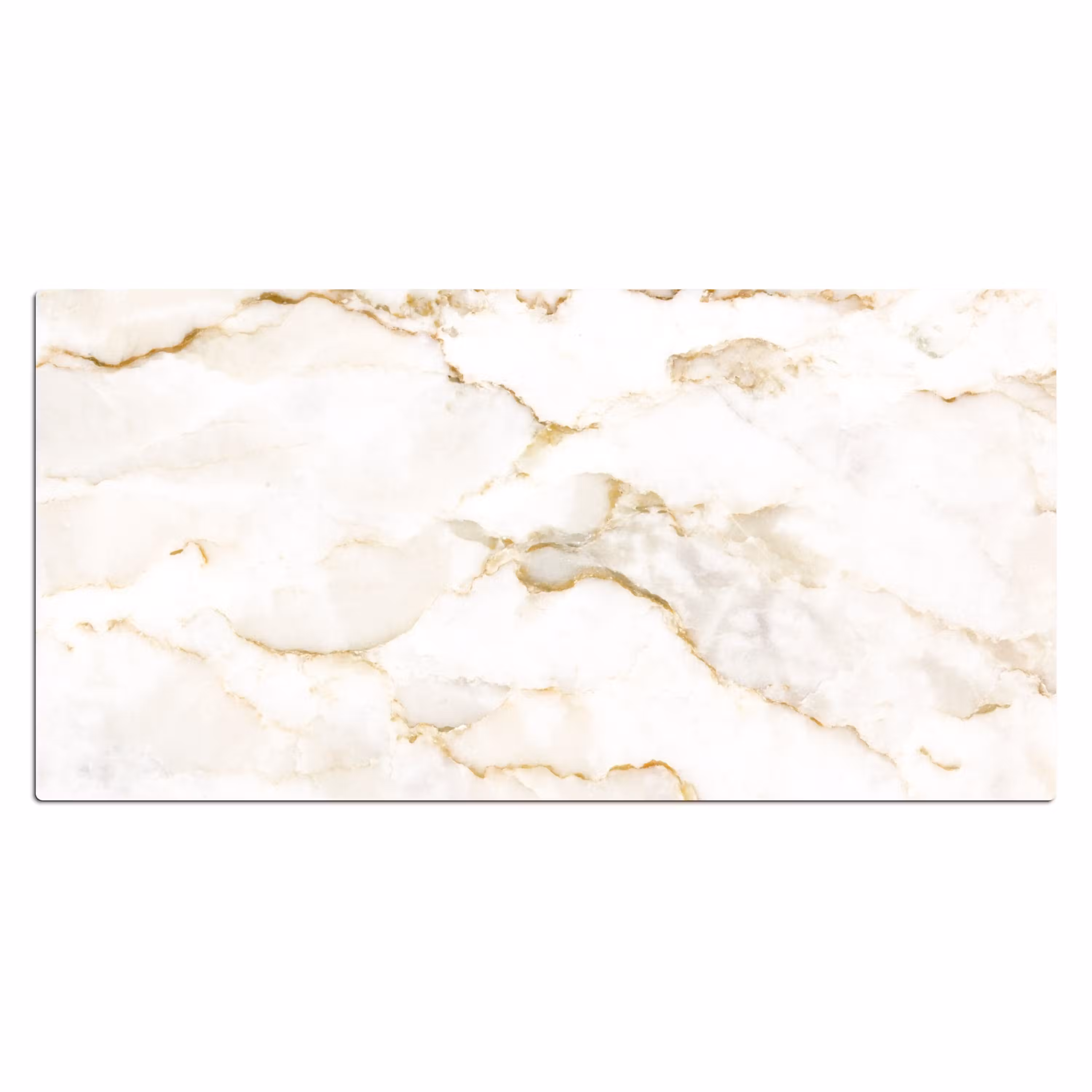 Bureau onderlegger - Marmer - Kalk - Goud - Luxe - Marmerlook - Wit