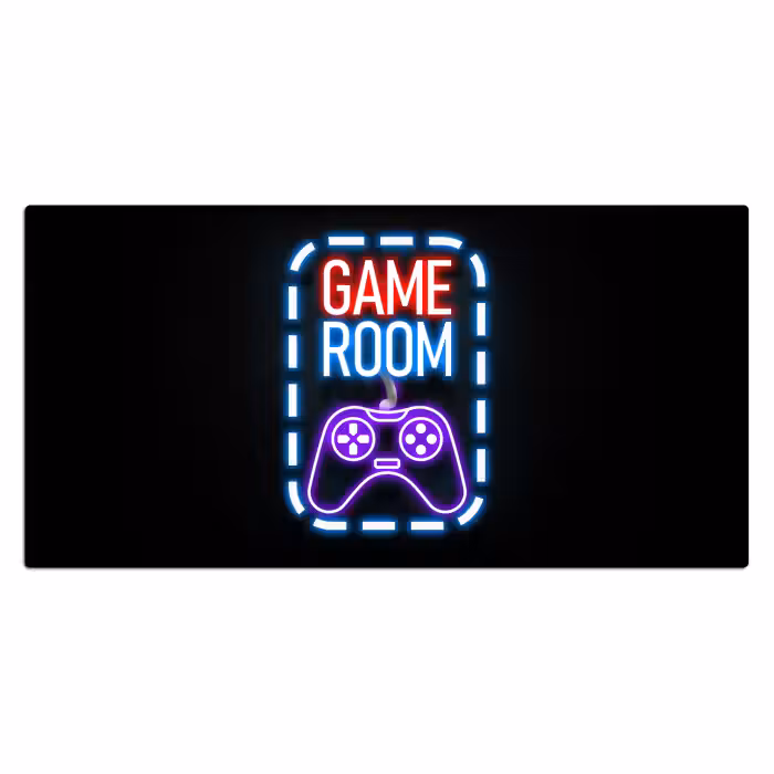 Bureau onderlegger - neon-quotes-game-room-controller-zwart
