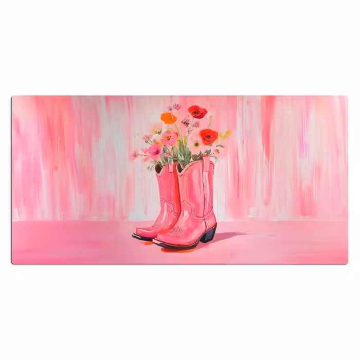 Bureau onderlegger - Roze - Bloemen - Cowboy
