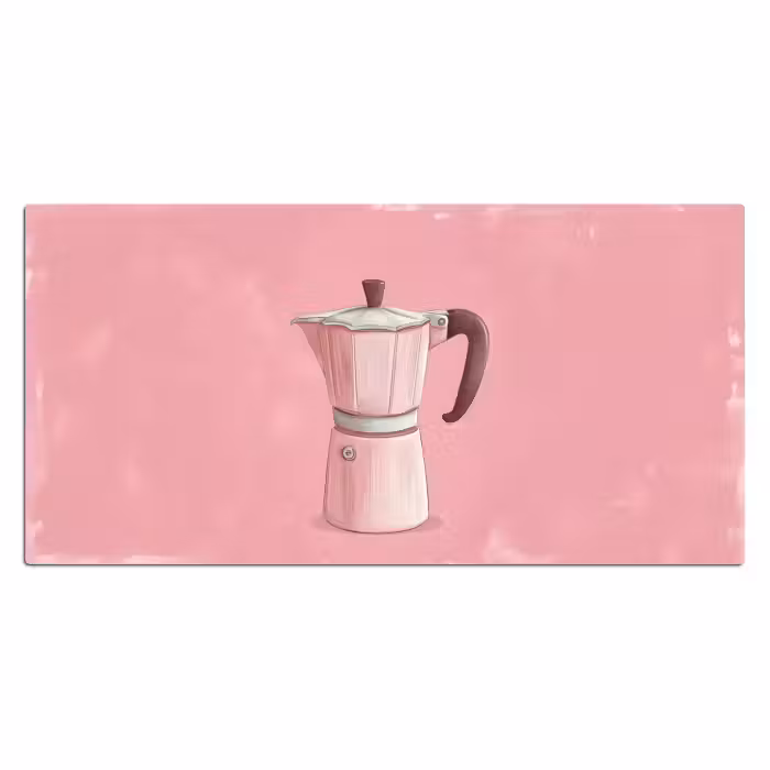 Bureau onderlegger - Roze - Mokkapot - Illustratie - Koffie