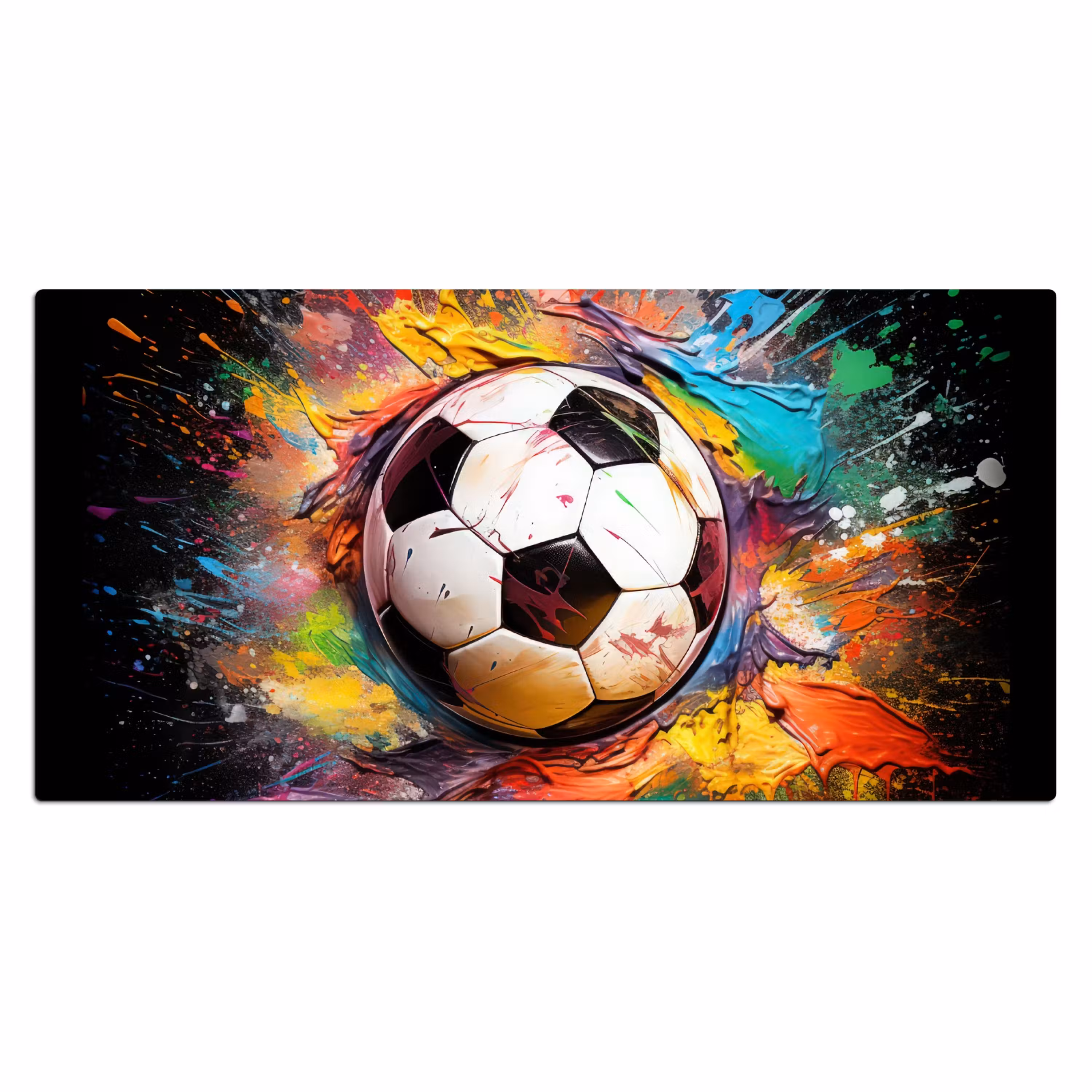 Bureau onderlegger - Voetbal - Verf - Kleuren - Zwart - Wit
