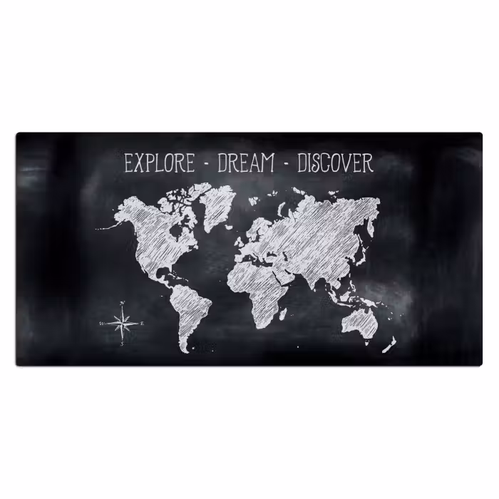 Bureau onderlegger - Wereldkaart - Krijtbord - Quote