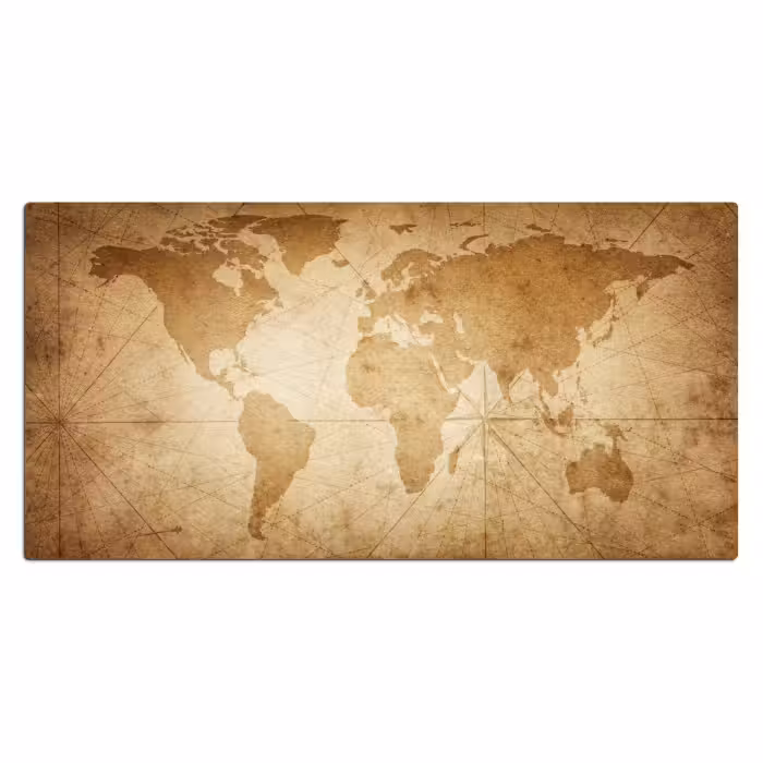 Bureau onderlegger - Wereldkaart - Vintage - Papyrus
