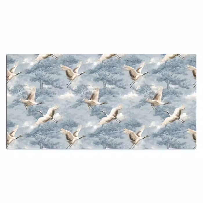 Bureau onderlegger - Wolken - Kraanvogels - Blauw