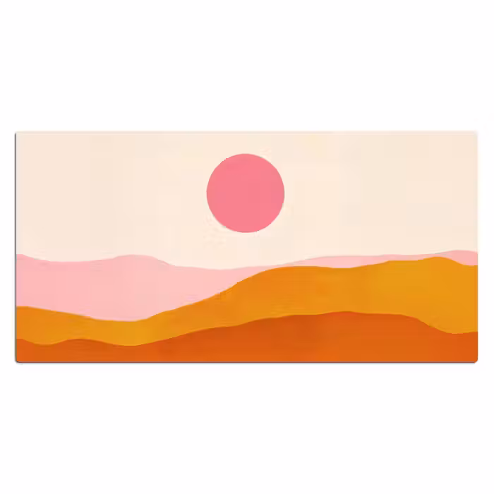 Bureau onderlegger - Zon - Heuvels - Abstract - Roze