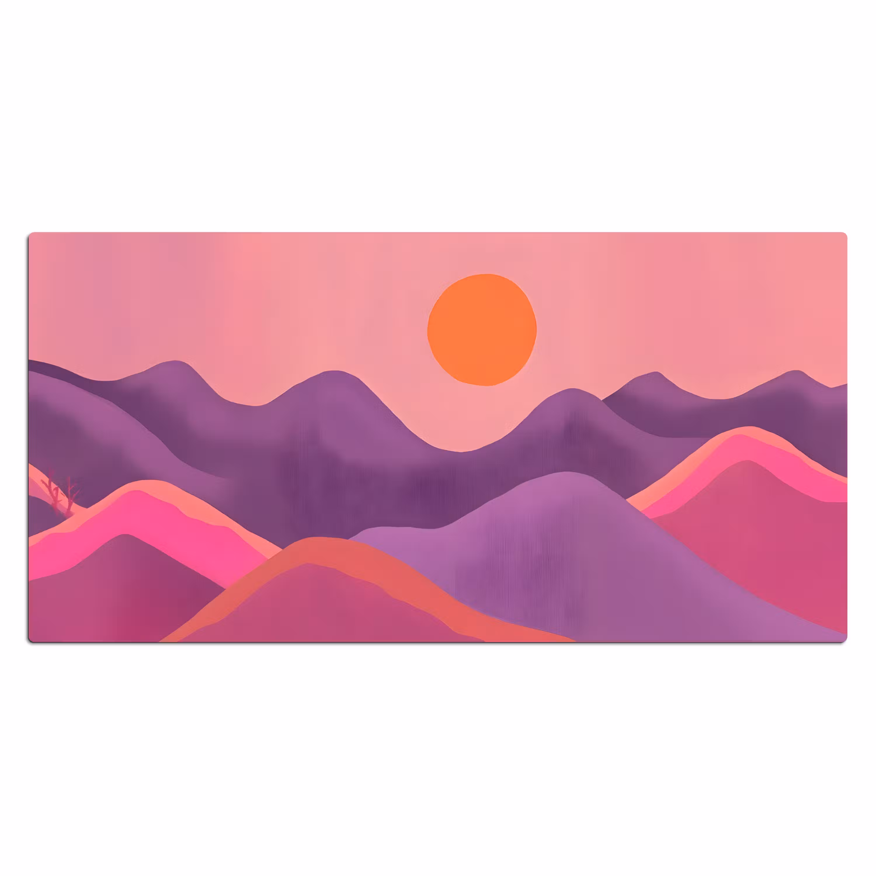 Bureau onderlegger - Zon - Heuvels - Paars - Abstract