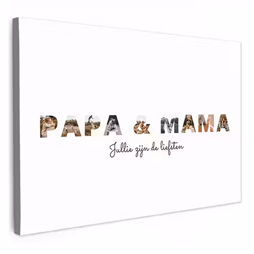 Canvas - Papa & Mama - Lettercollage