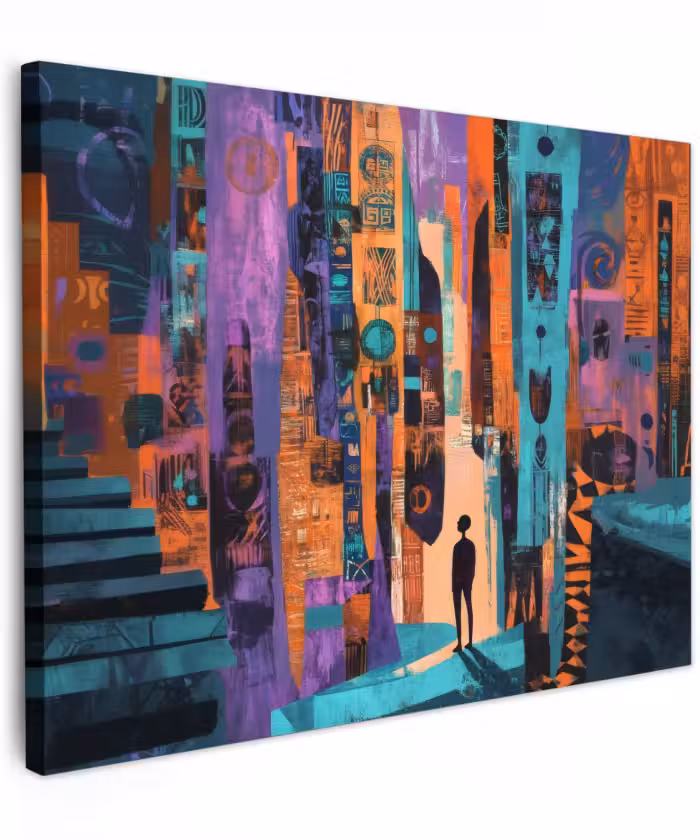 Canvas schilderij - Abstract - Figuren - Kleurrijk