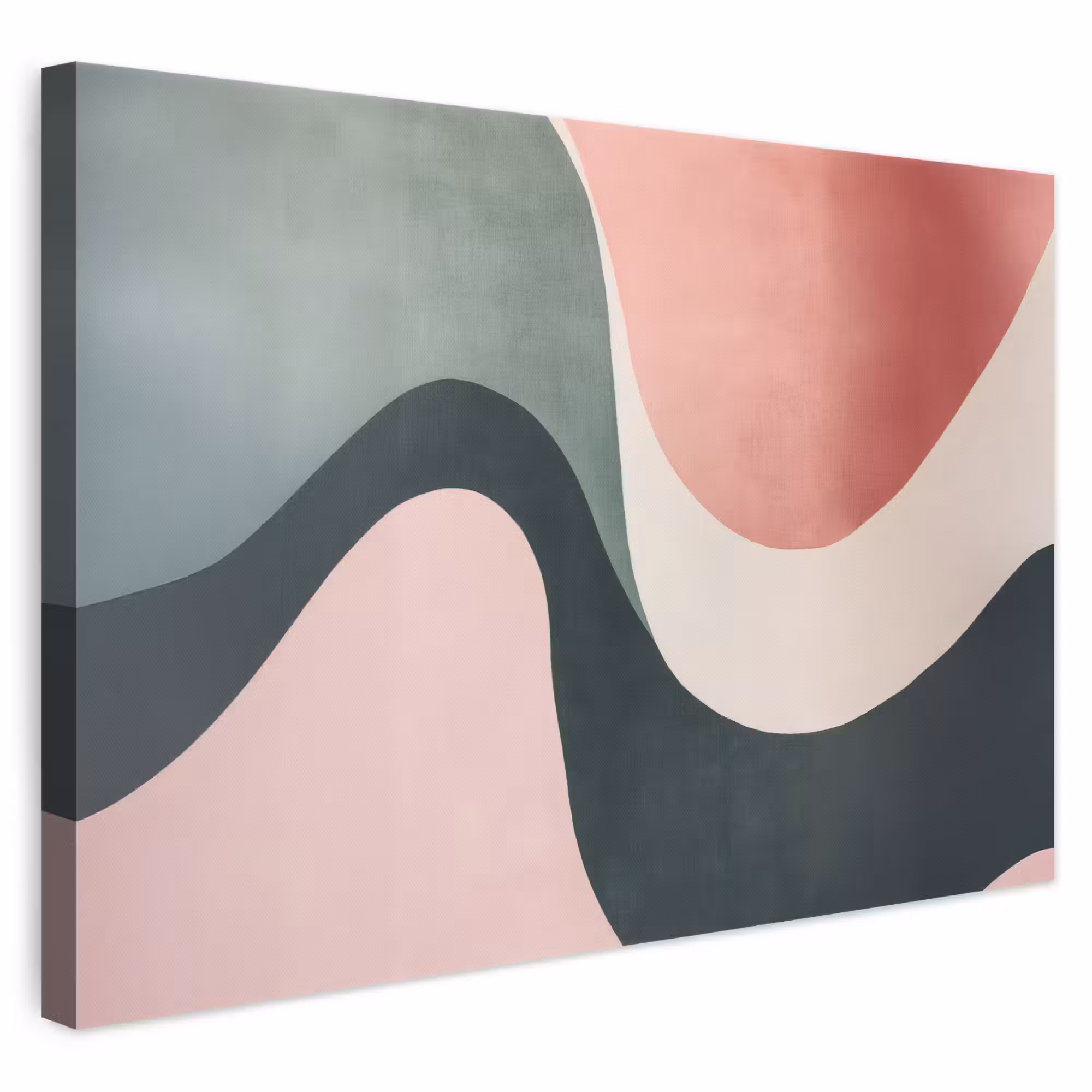 Canvas schilderij - Abstract - Golven - Sierlijk - Roze