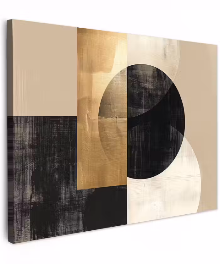 Canvas schilderij - Abstract - Goud - Zwart - Kunst