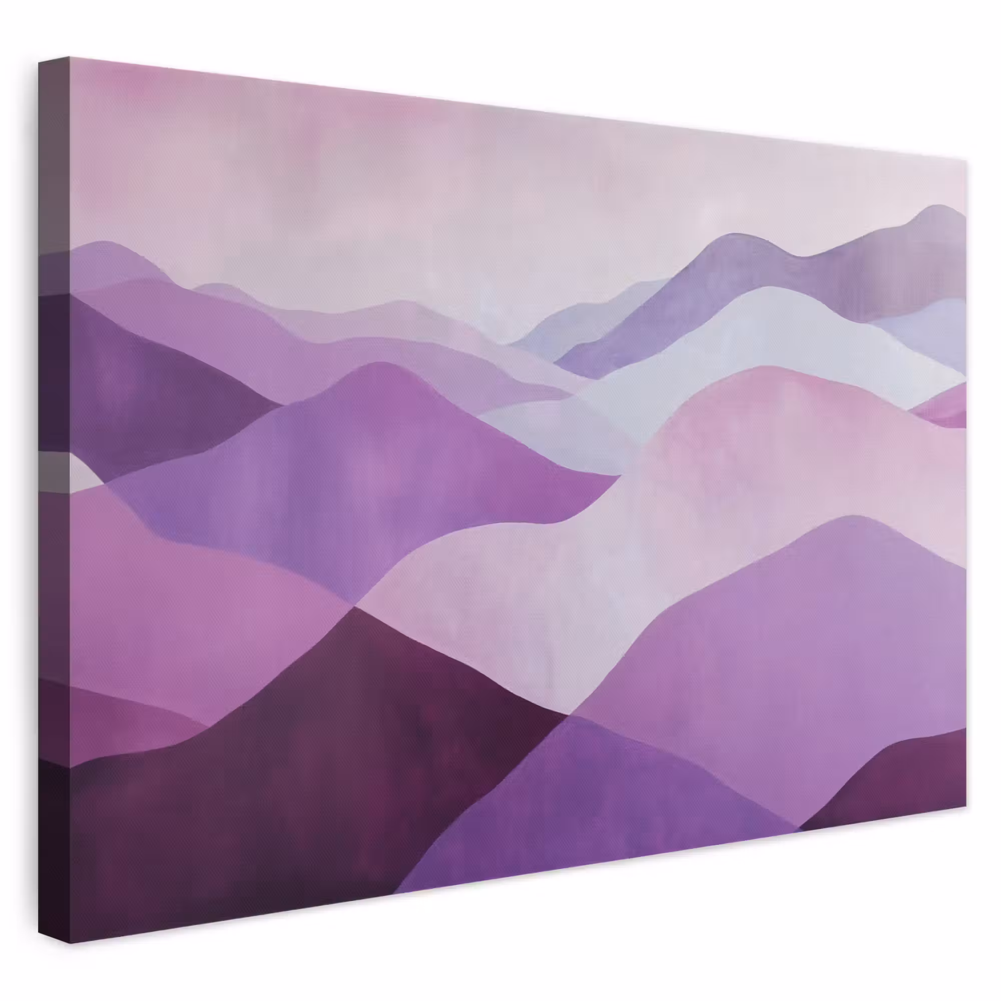 Canvas schilderij - Abstract - Heuvels - Landschap - Paars