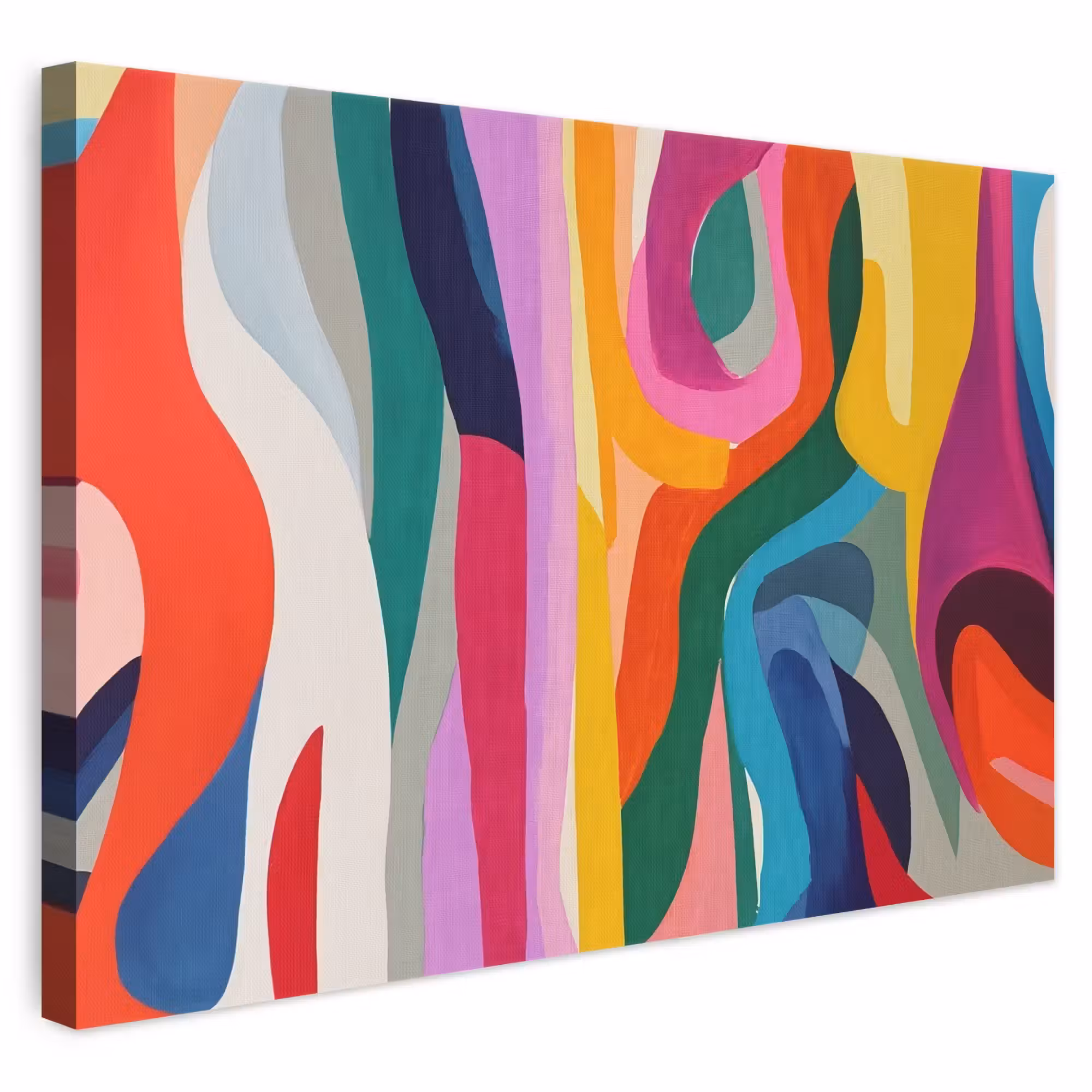 Canvas schilderij - Abstract - Kleurrijk - Golven - Lijnen