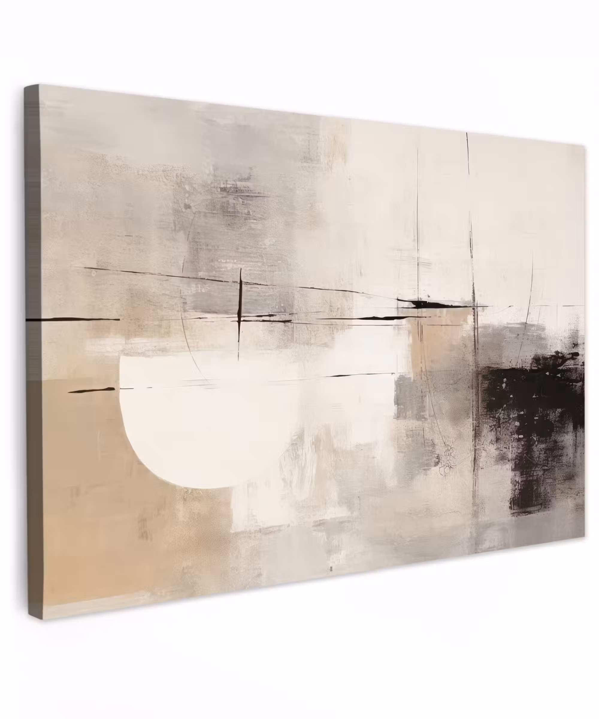 Canvas schilderij - Abstract - Kunst - Grijs