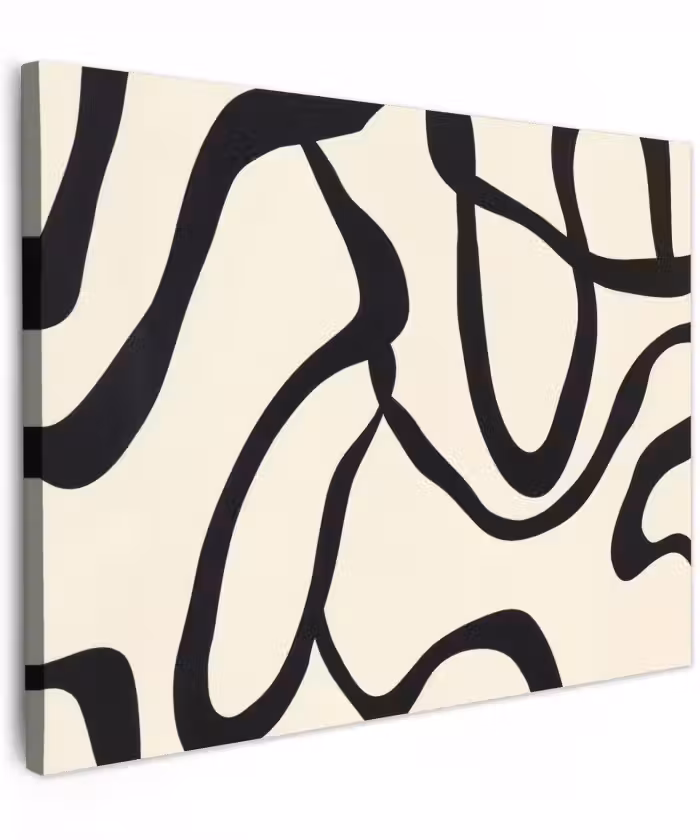 Canvas schilderij - Abstract - Lijnen - Modern - Beige