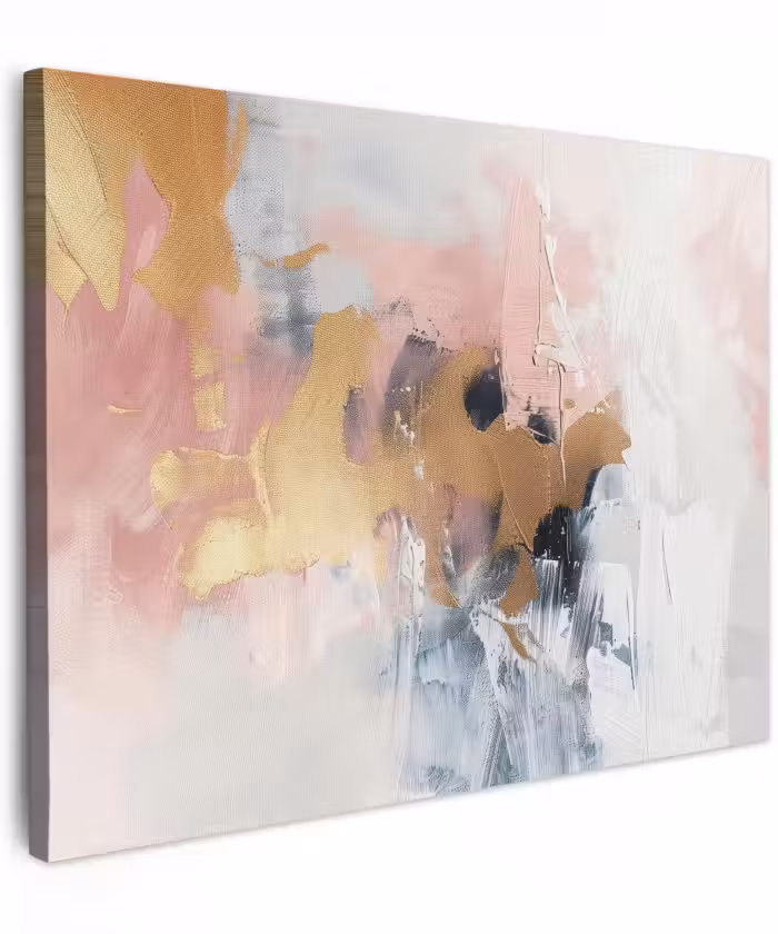 Canvas schilderij - Abstract - Pastel kleuren - Goud - Modern - Aesthetic