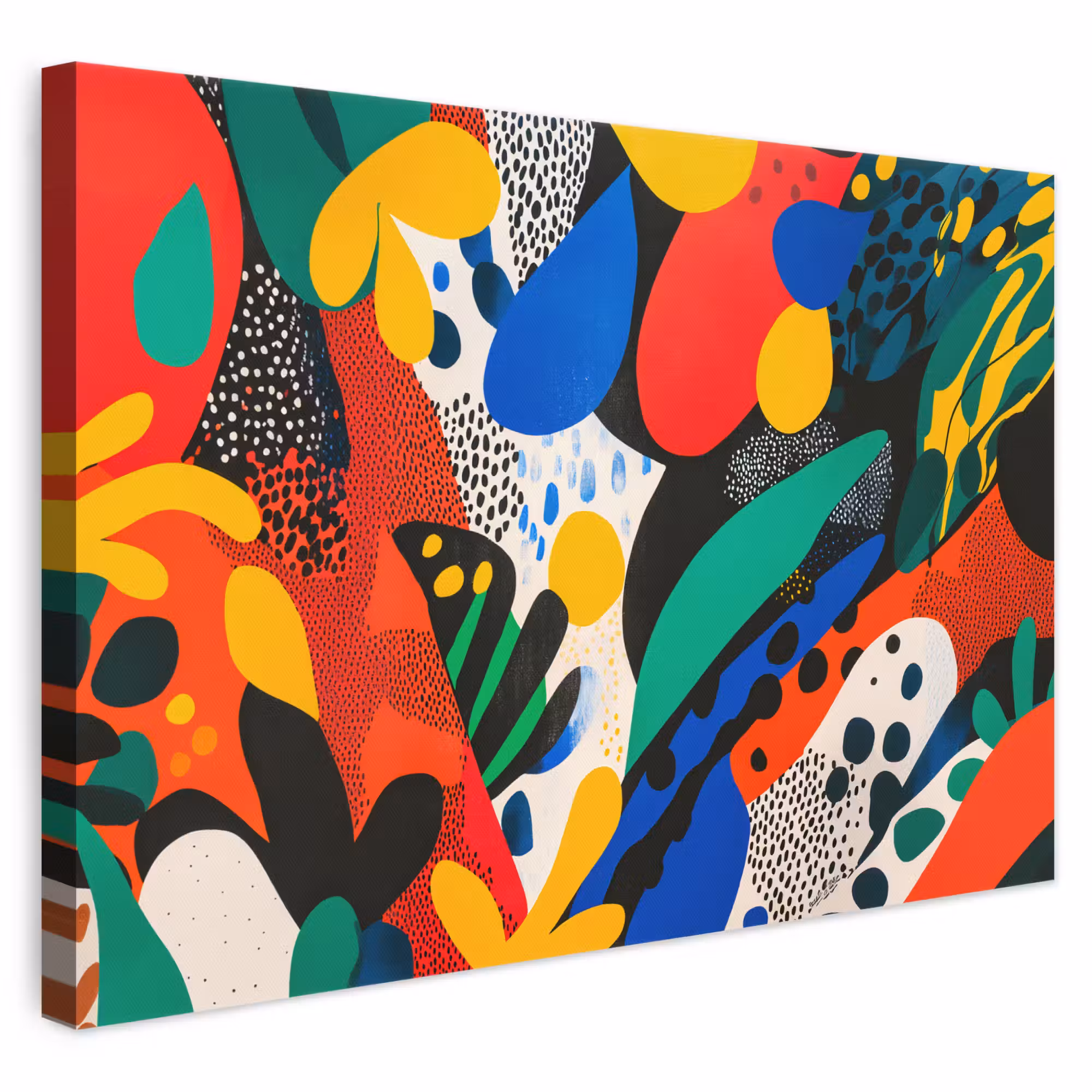 Canvas schilderij - Abstract - Planten - Vormen - Kleurrijk