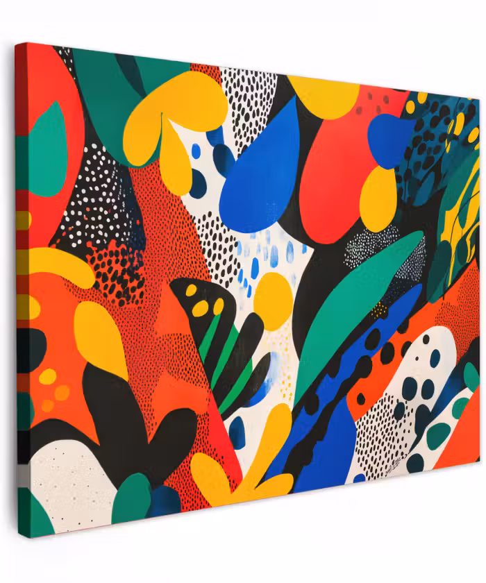 Canvas schilderij - Abstract - Planten - Vormen - Kleurrijk