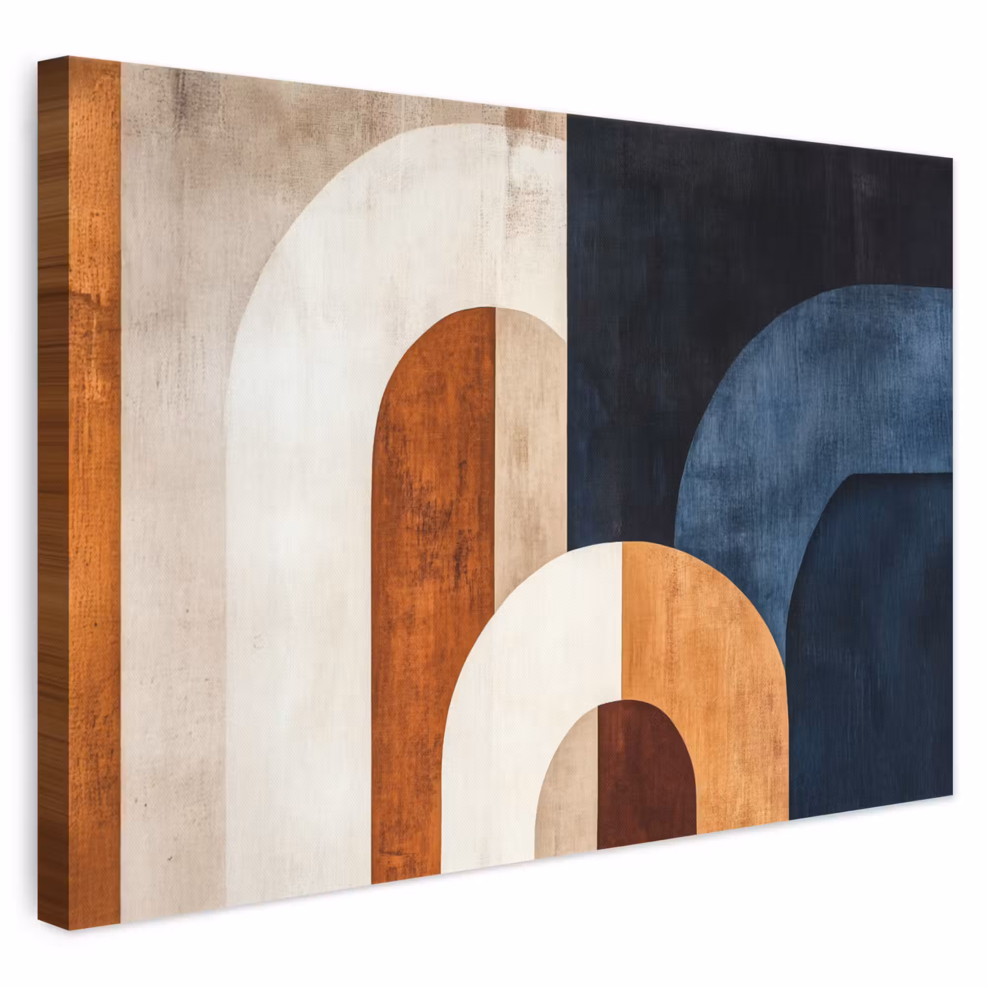 Canvas schilderij - Abstract - Vormen - Donkerblauw