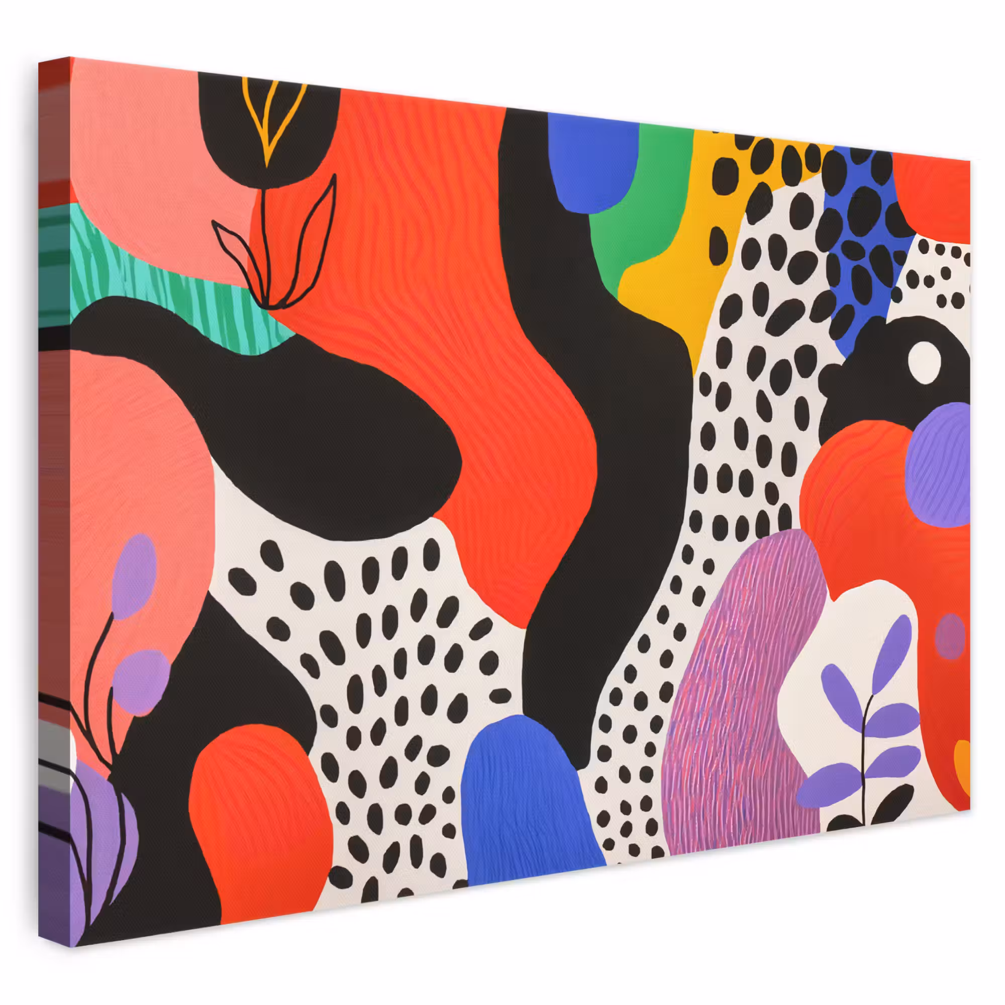 Canvas schilderij - Abstract - Vormen - Kleuren - Stippen