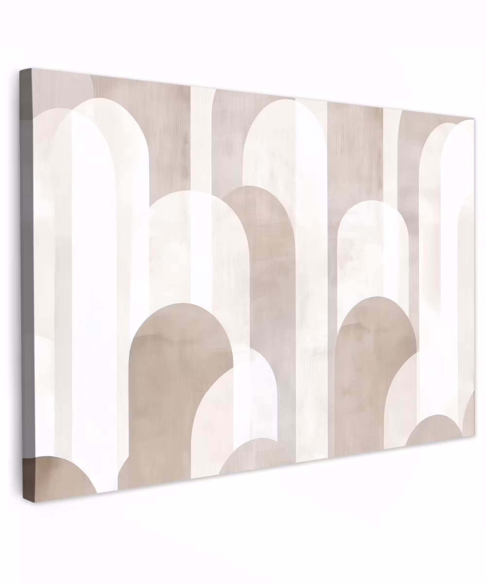 Canvas schilderij - Abstracte bogen - Modern - Beige