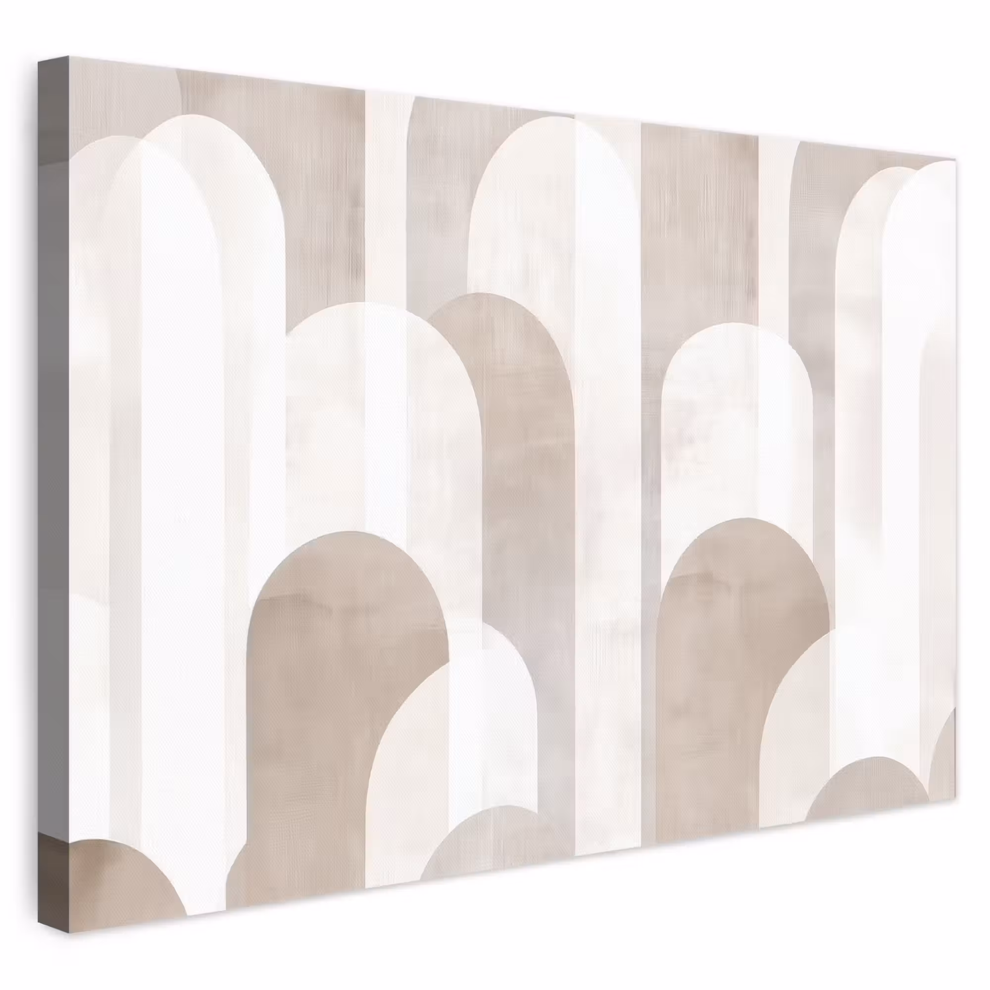 Canvas schilderij - Abstracte bogen - Modern - Beige