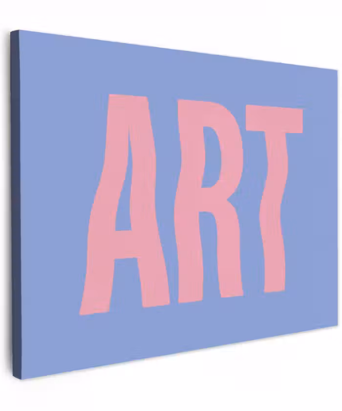 Canvas schilderij - Art - Roze - Blauw