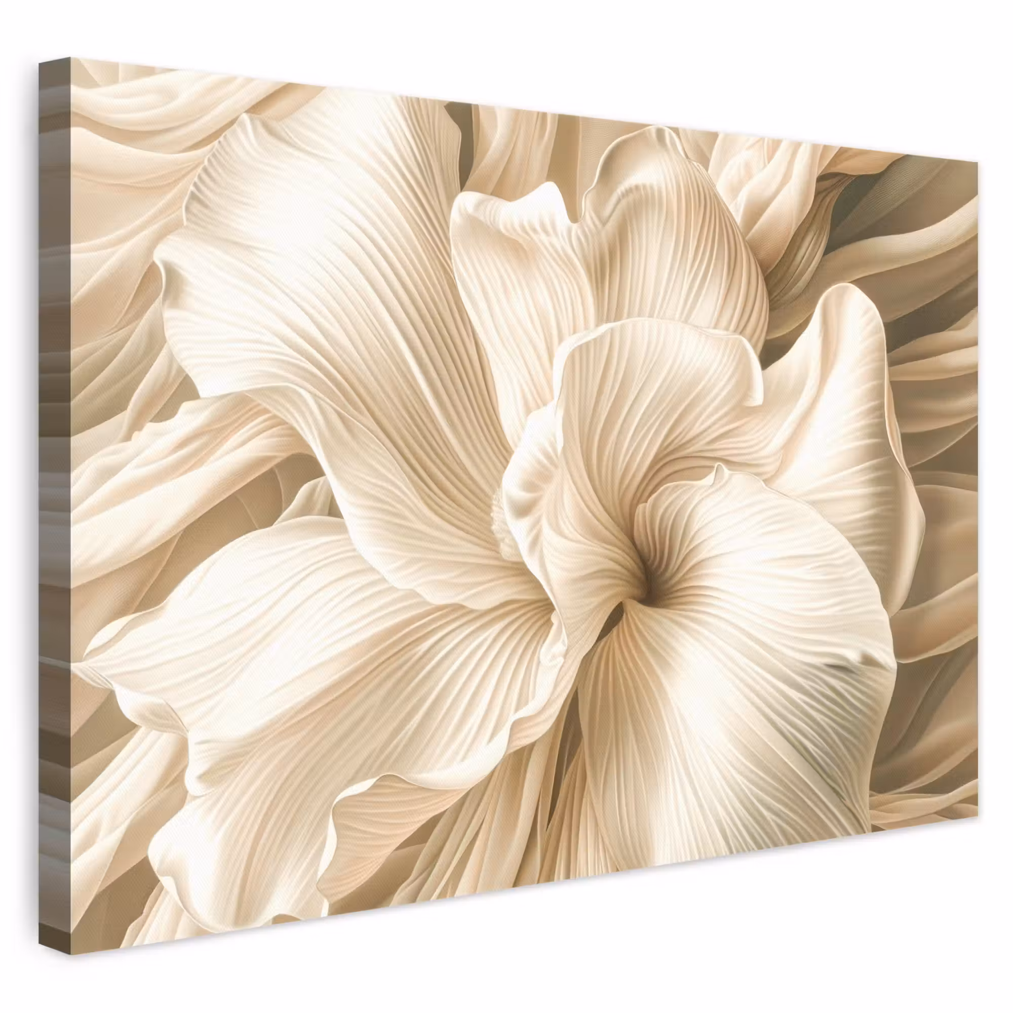Canvas schilderij - Beige - Bloem - Patroon