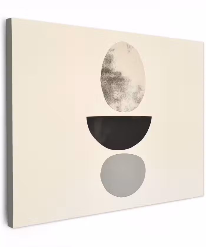Canvas schilderij - Beige - Japandi - Wabi sabi