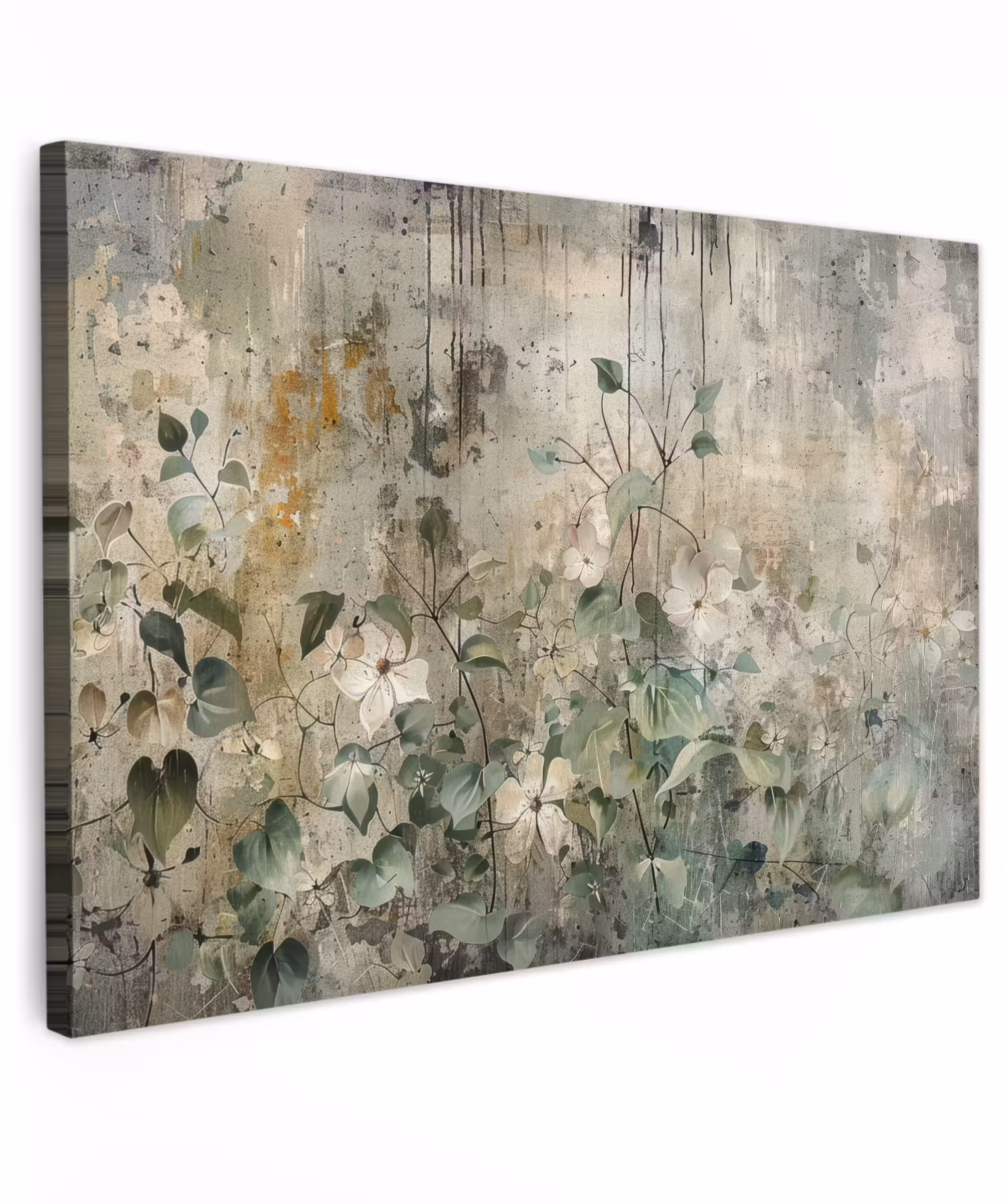 Canvas schilderij - Bloemen - Bladeren - Abstract - Modern