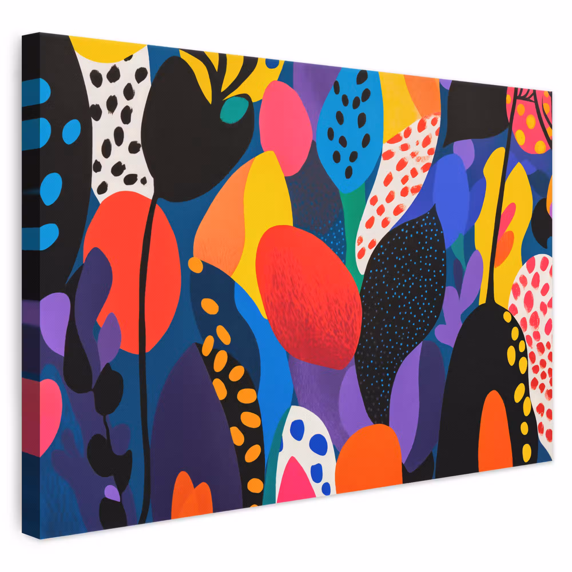 Canvas schilderij - Bloemen - Bladeren - Abstract - Rood