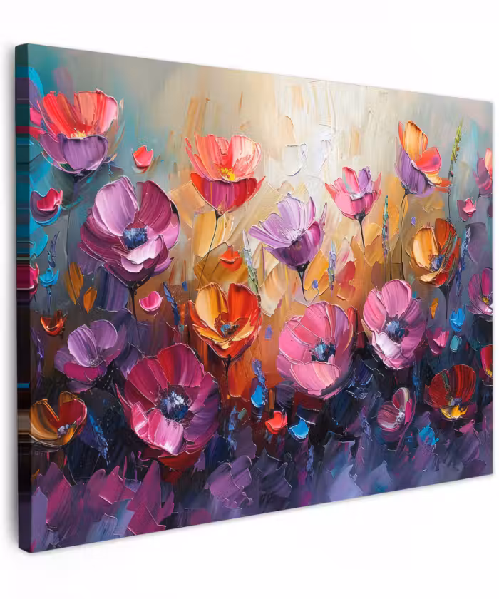Canvas schilderij - Bloemen - Botanisch - Kunst - Roze - Natuur