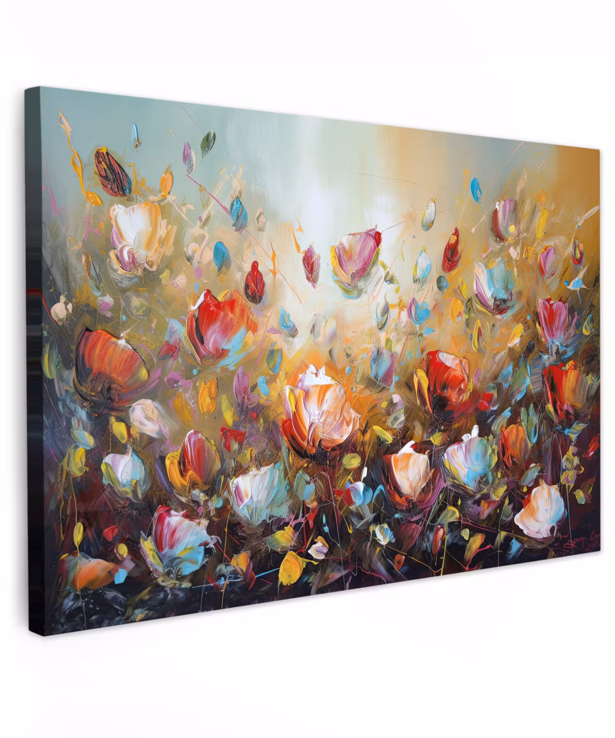 Canvas schilderij - Bloemen - Kunst - Natuur - Olieverf