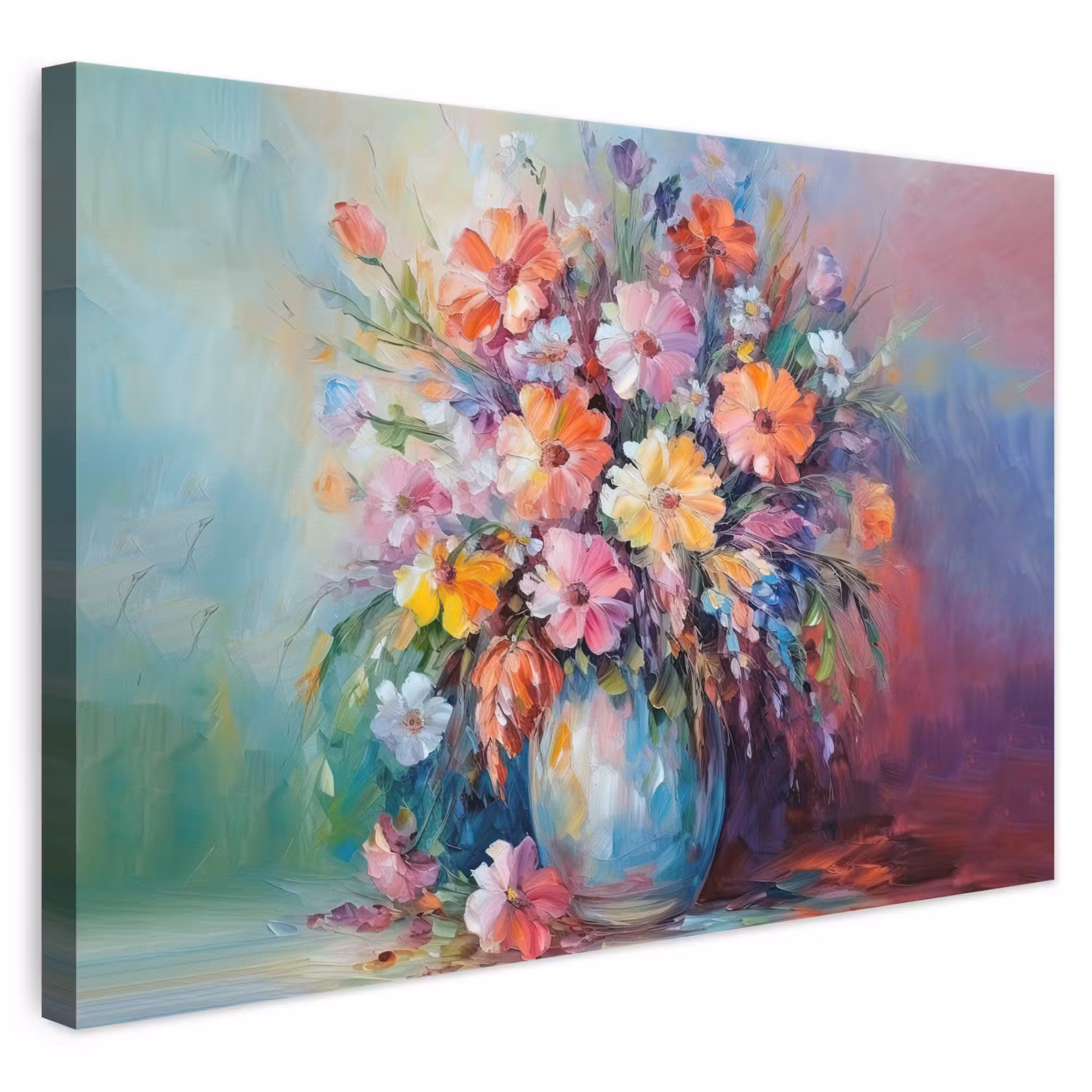 Canvas schilderij - Bloemen - Kunst - Schilderij - Lente - Boeket