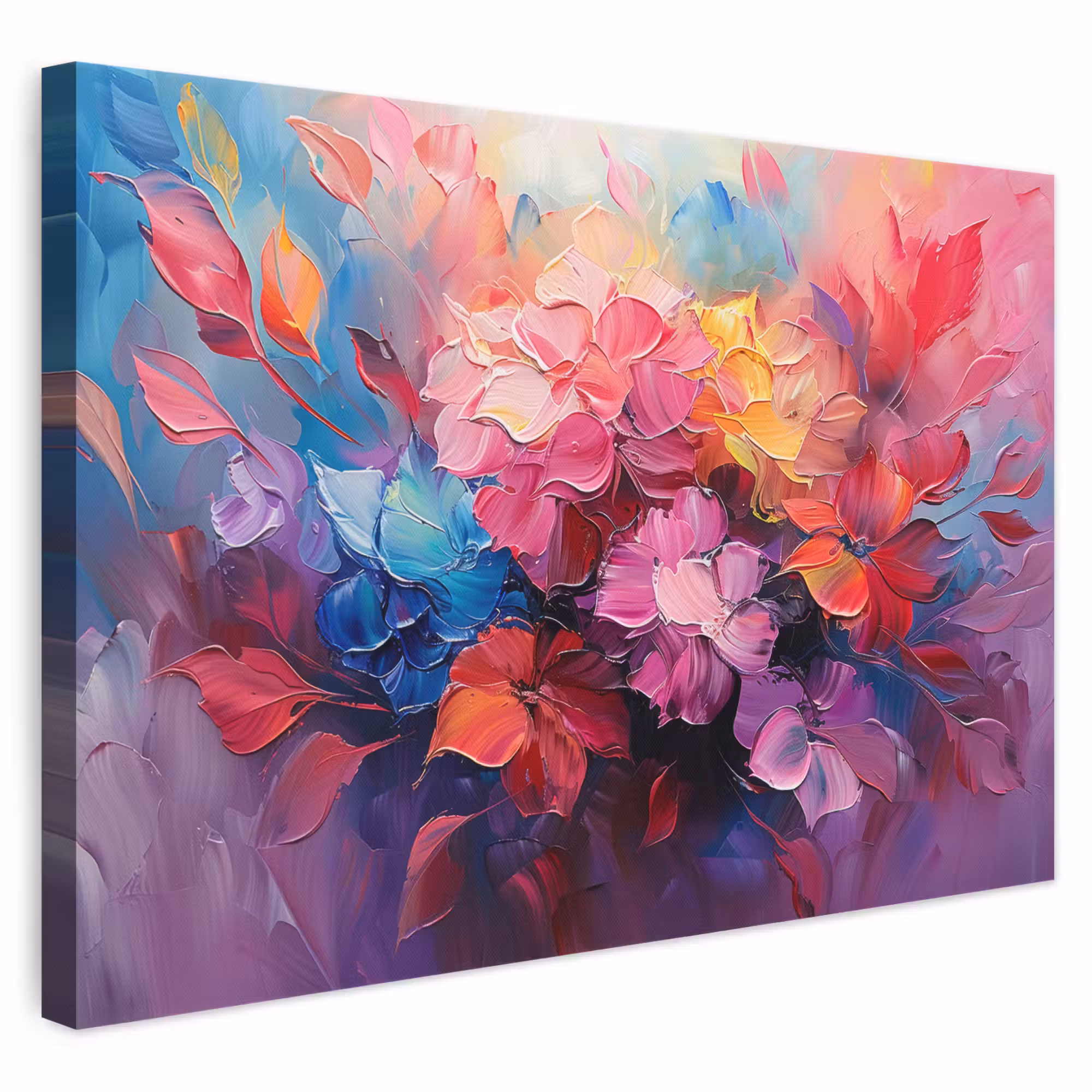 Canvas schilderij - Bloemen - Roze - Watercolor - Kunst