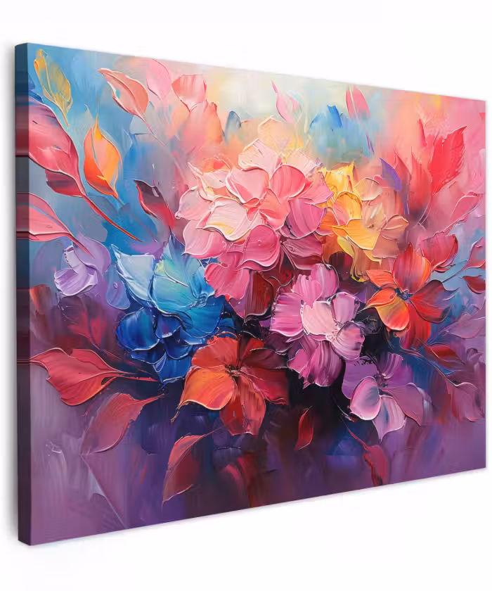 Canvas schilderij - Bloemen - Roze - Watercolor - Kunst