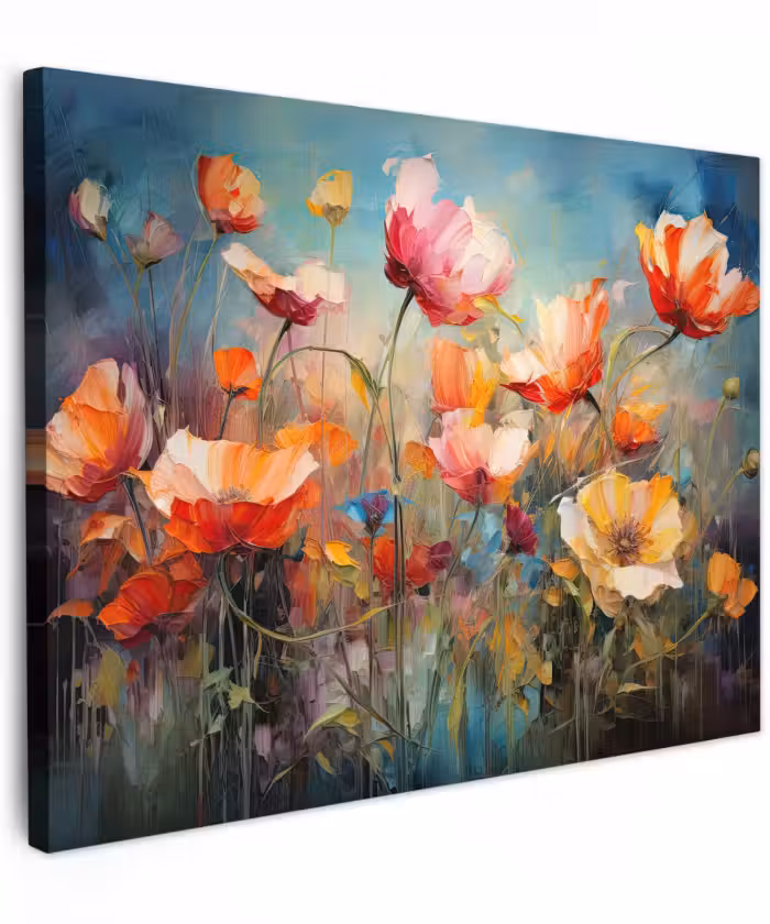 Canvas schilderij - Bloemen - Watercolor - Kunst - Botanisch - Natuur