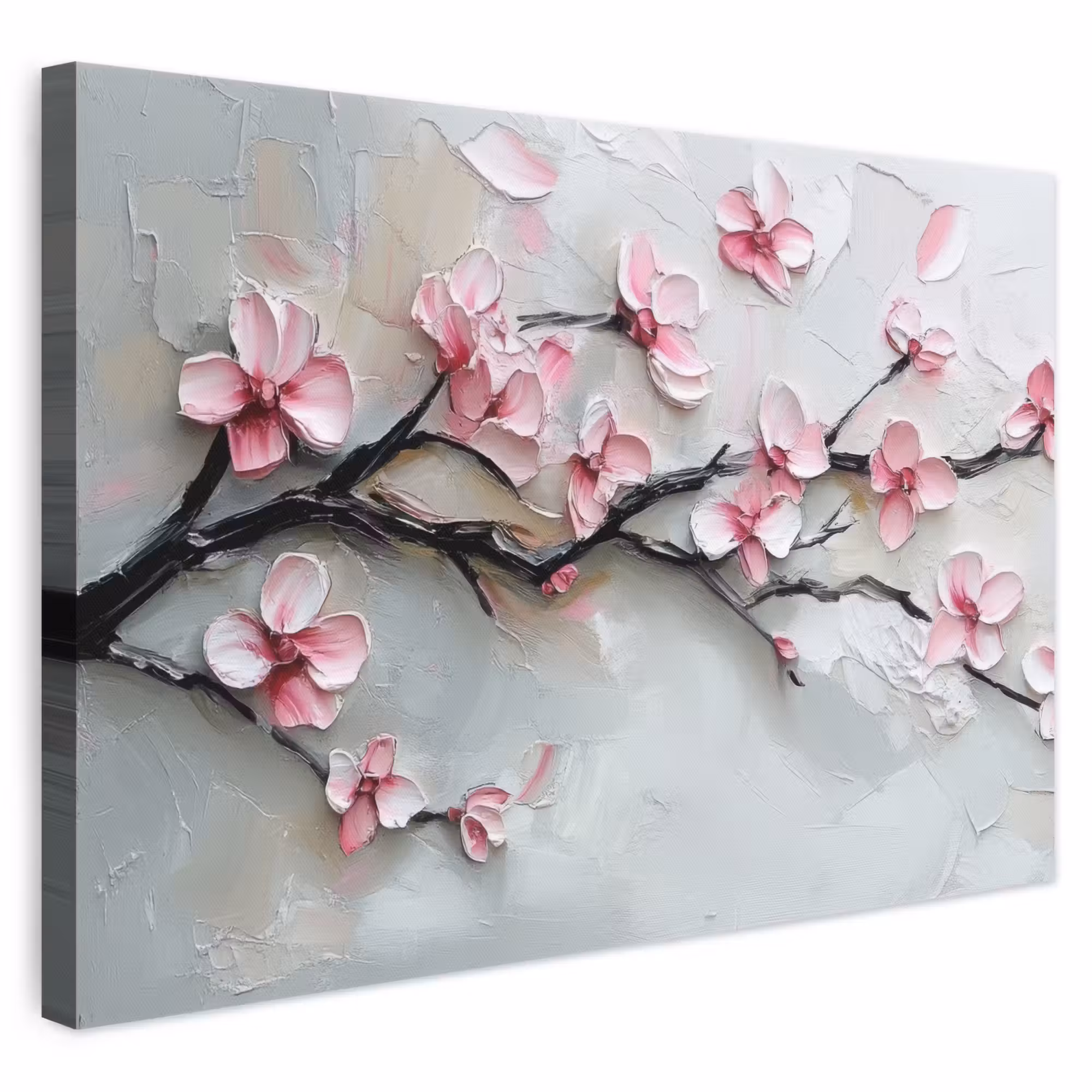 Canvas schilderij - Bloesem - Kunstzinnig - Roze - Sakura