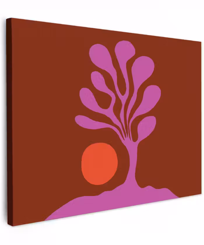 Canvas schilderij - Boom - Paars - Cirkel - Vloeiend