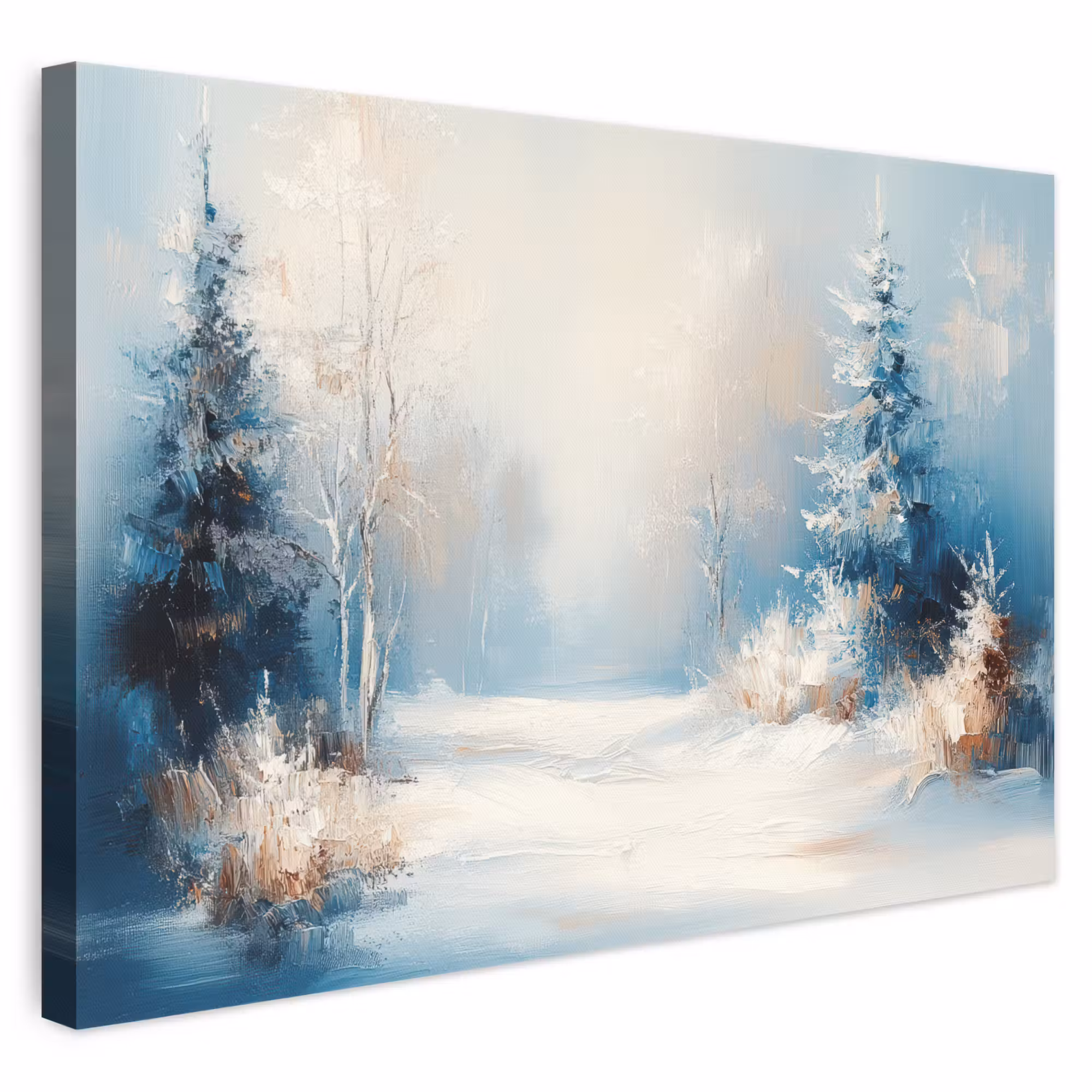 Canvas schilderij - Bos - Winter - Natuur - Abstract - Sneeuw