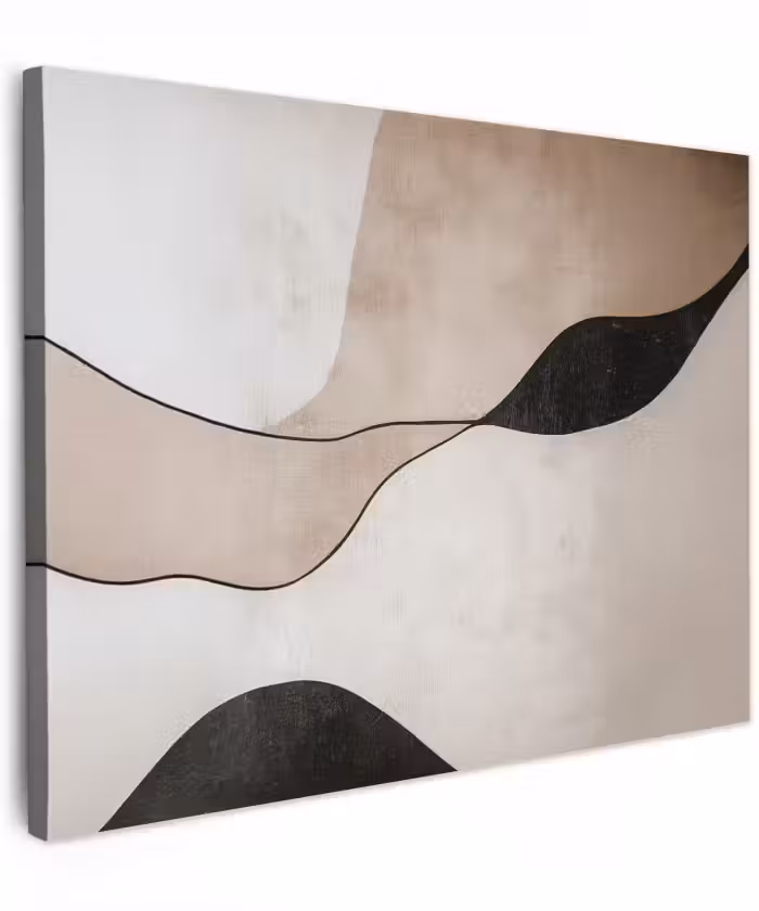 Canvas schilderij - Contourlijnen - Abstracte landschap