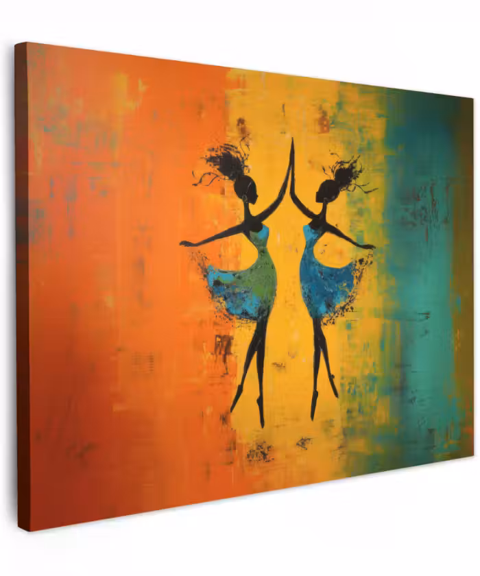 Canvas schilderij - Dansen - Vrouwen - Verfstructuur