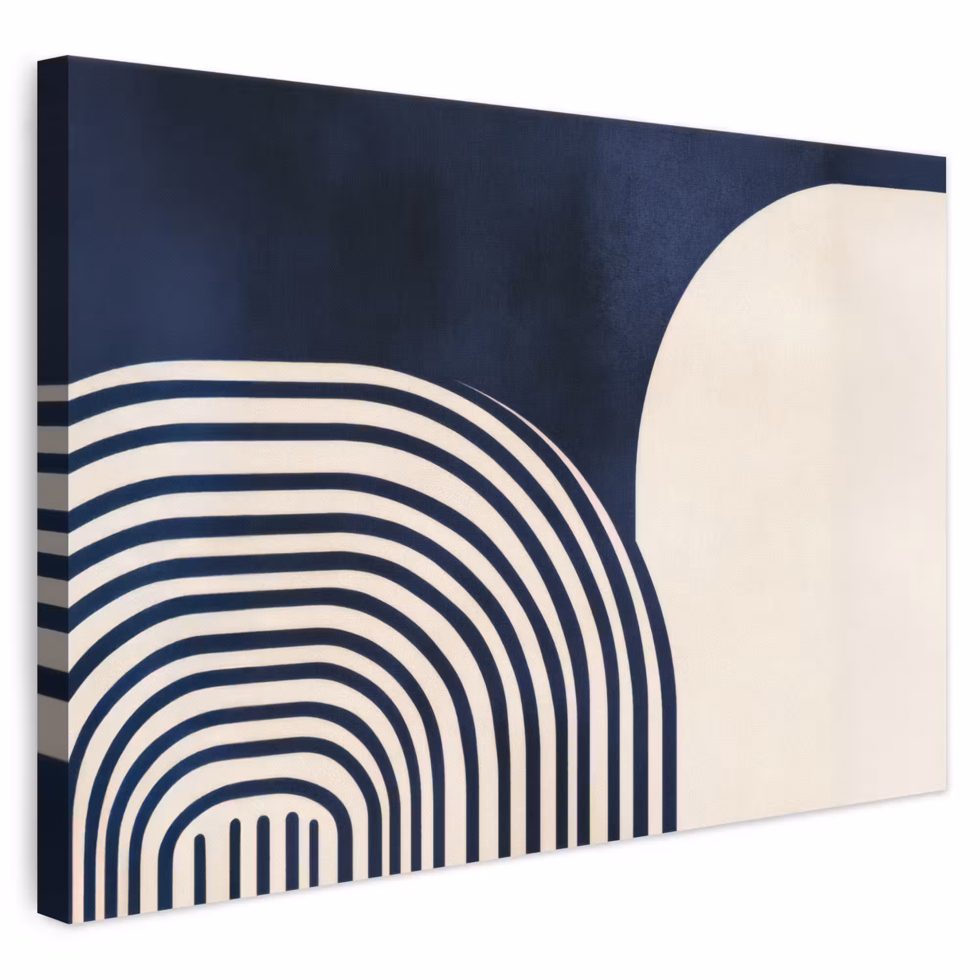 Canvas schilderij - Donkerblauw - Abstract - Lijnen