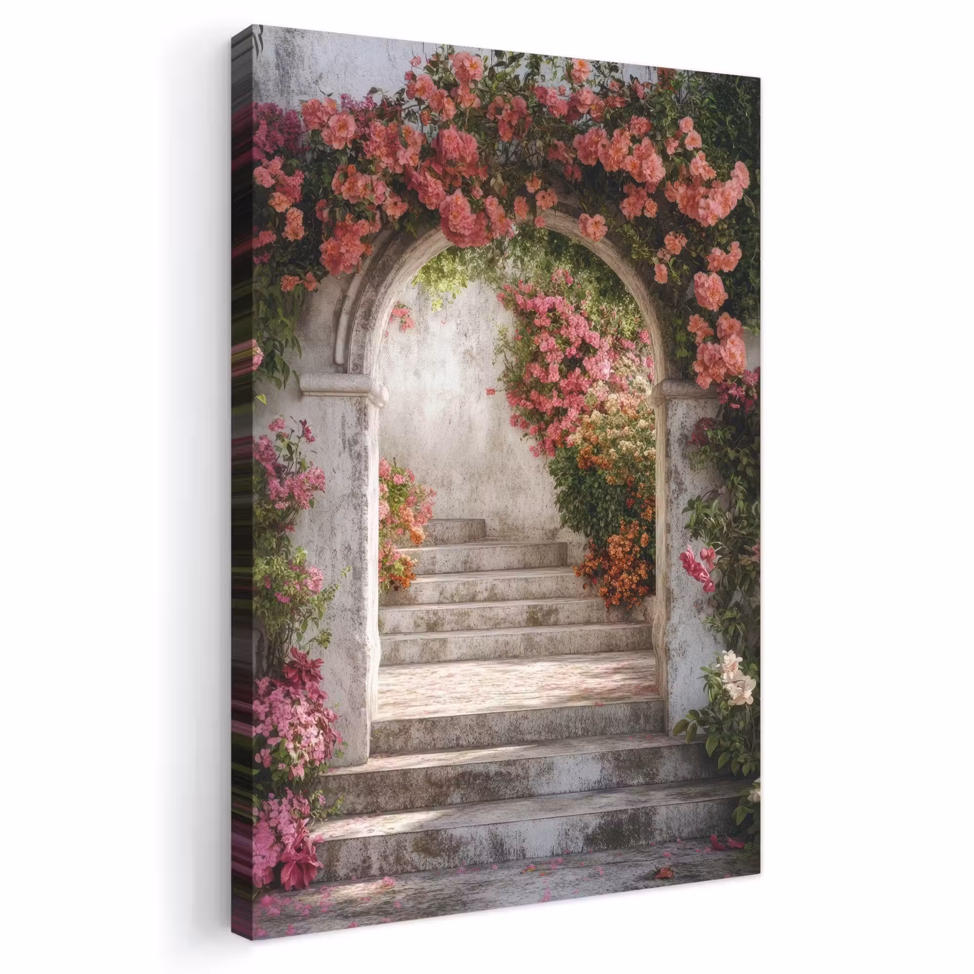 Canvas schilderij - Doorkijk - Rozen - Vintage - Poort