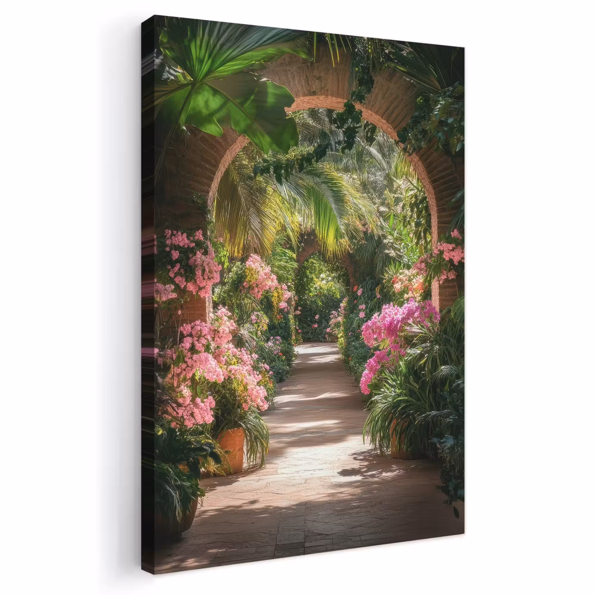 Canvas schilderij - Doorkijk - Tropisch - Bloemen - Natuur