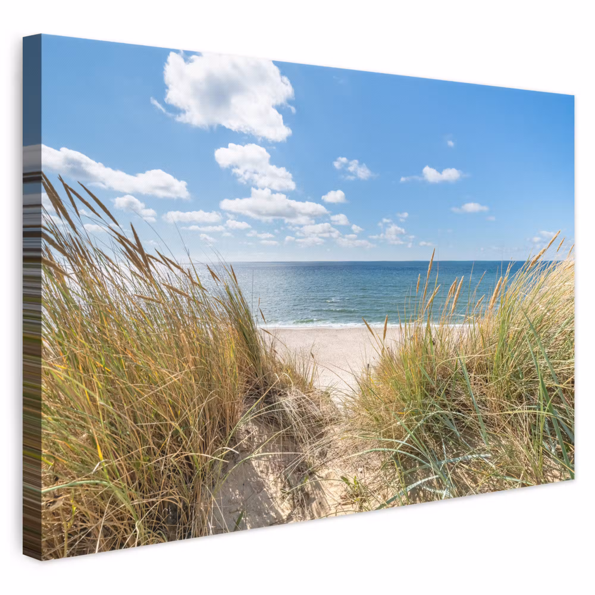Canvas schilderij - Duin - Gras - Zee - Strand