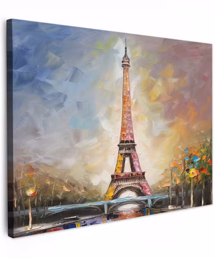 Canvas schilderij - Eiffeltoren - Schilderij - Olieverf - Parijs
