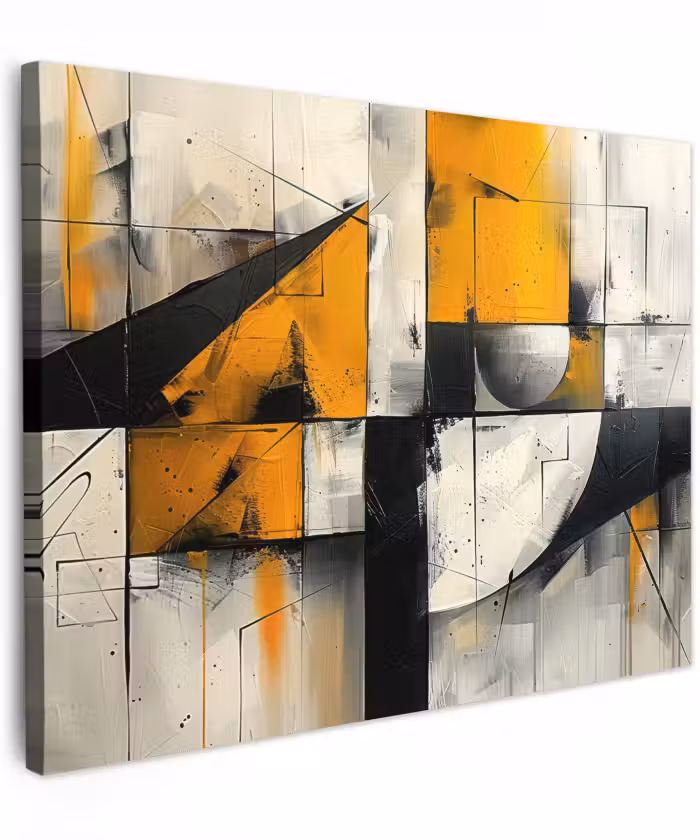 Canvas schilderij - Geel - Abstract - Modern - Vormen