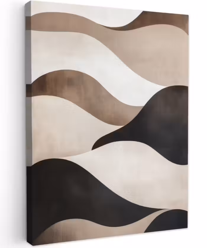 Canvas schilderij - Golven - Abstract - Beige