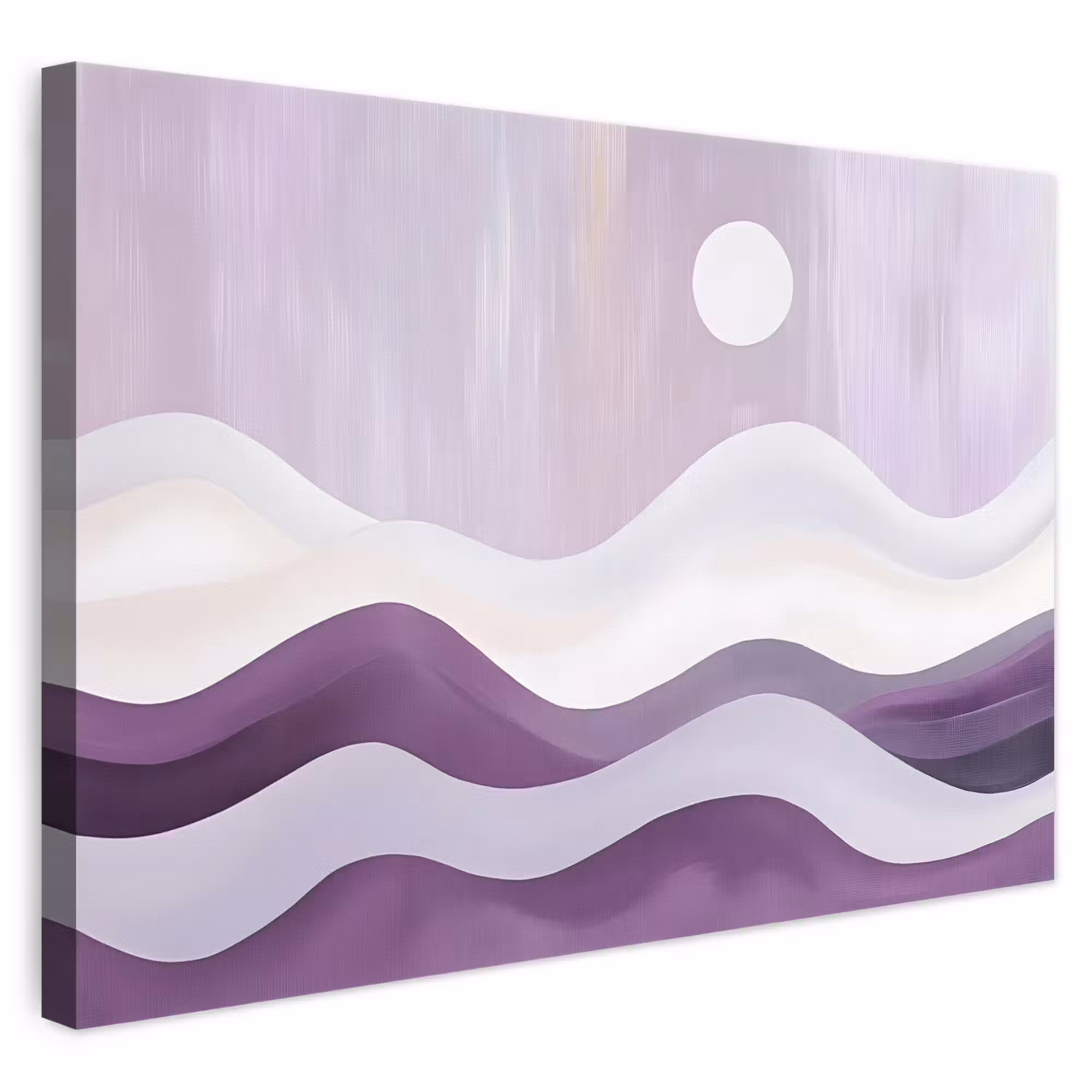 Canvas schilderij - Golven - Heuvels - Abstract - Paars